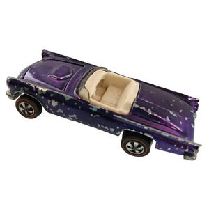 Vintage 1968 Hot Wheels Mattel Redline Purple Classic '57 Bird Model Toy Car